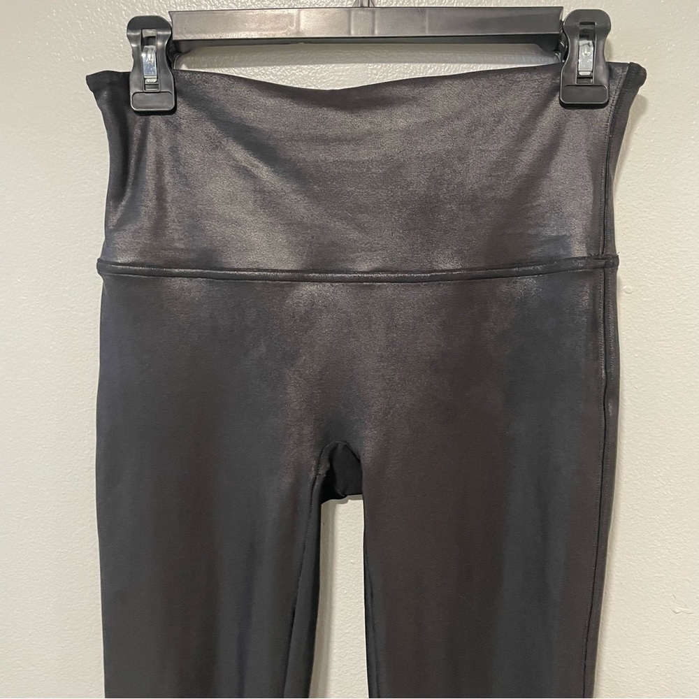 SPANX Faux Leather Leggings, Black, Small, Compression Slimming - Picture 6 of 9